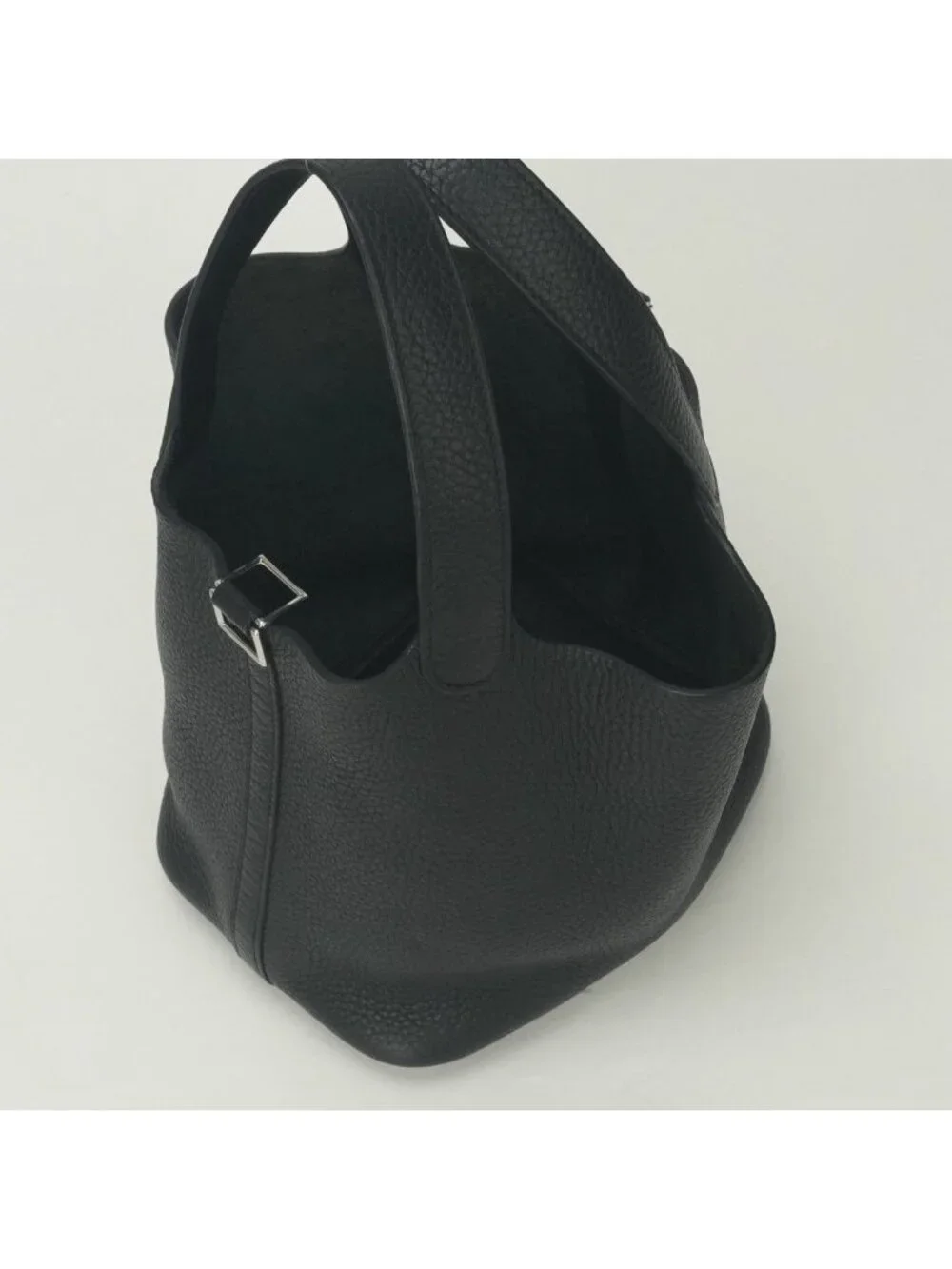 Hermes Picotin Lock PM 18 Tote Taurillon Clemence Noir Black Silver